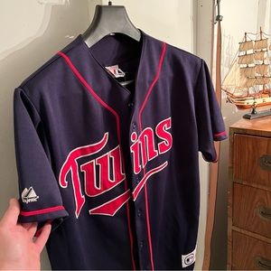 TORI HUNTER Minnesota Twins Majestic Throwback Baseball Jersey L